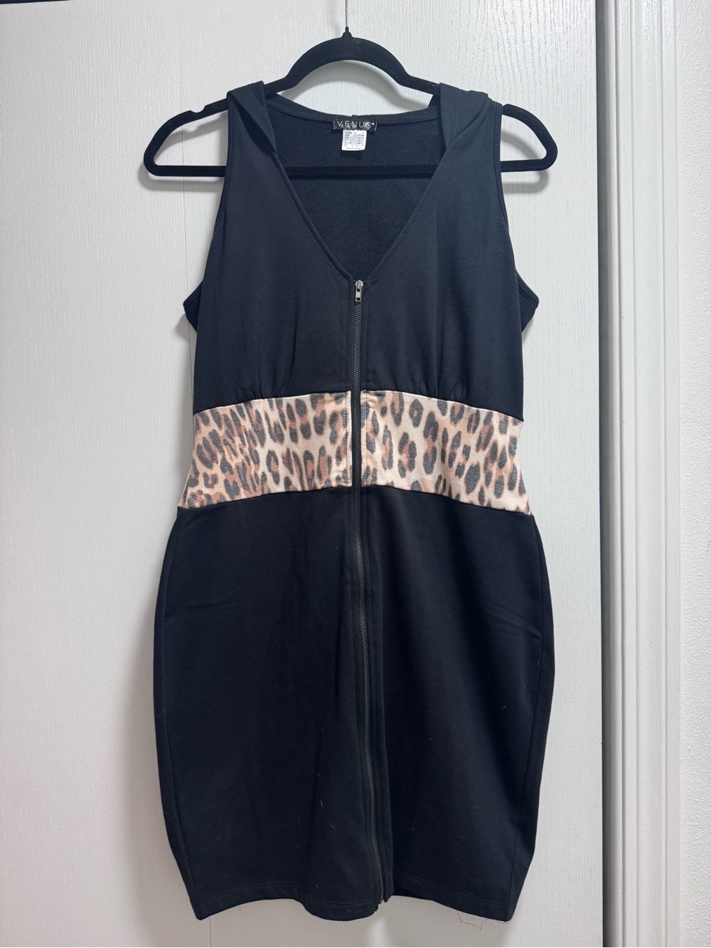 Black and Leopard Casual Dress
